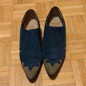 West Coast Blue and Brown Leather Shoes